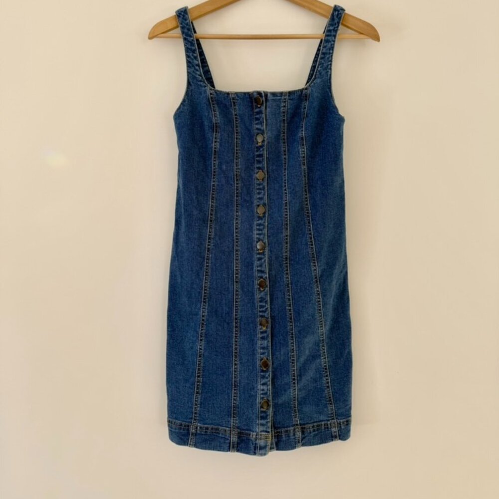 Bdg Isla Denim Button-Front Shift Mini Dress - image 2